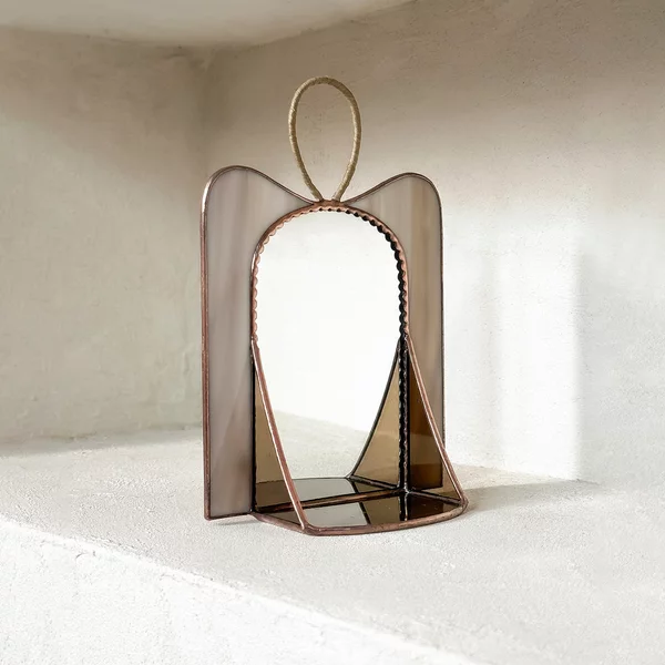 wave mirror & holder